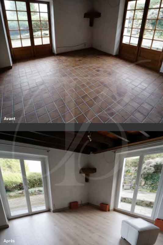 Avant-Après : Pose fenêtres alu et pose d'un parquet