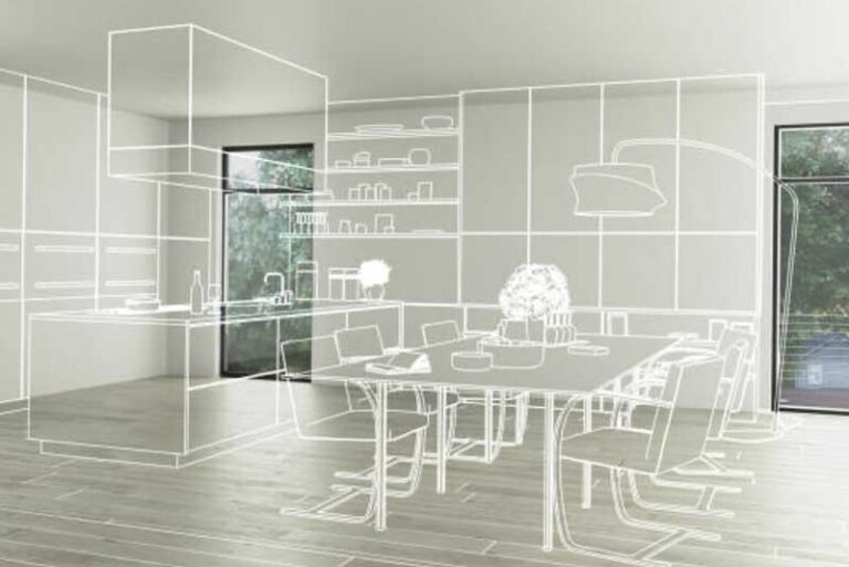 Plan 3d salon clair