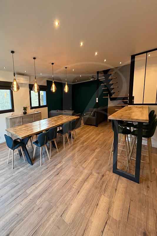 Rénovation d'un salon avec une verrière